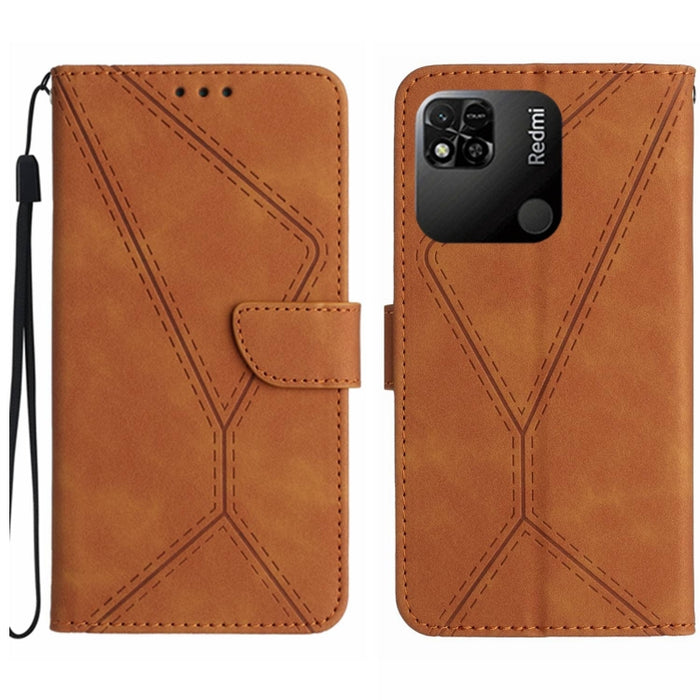 Funda de teléfono de cuero en relieve con costuras, For Redmi Note 11 4G Global, For Xiaomi POCO F4 5G, For Xiaomi Redmi 10A, For Xiaomi Redmi 10C