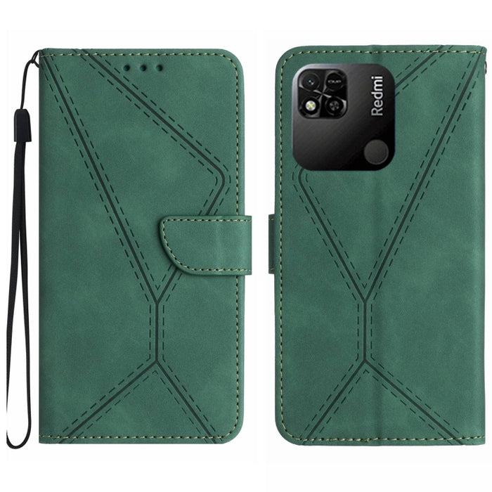 Funda de teléfono de cuero en relieve con costuras, For Redmi Note 11 4G Global, For Xiaomi POCO F4 5G, For Xiaomi Redmi 10A, For Xiaomi Redmi 10C