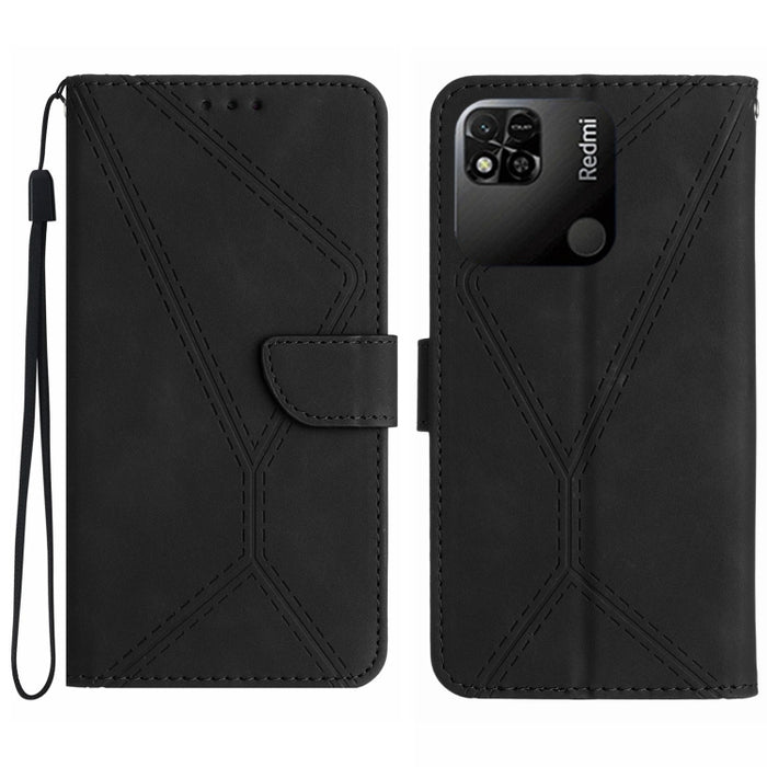 Funda de teléfono de cuero en relieve con costuras, For Redmi Note 11 4G Global, For Xiaomi POCO F4 5G, For Xiaomi Redmi 10A, For Xiaomi Redmi 10C