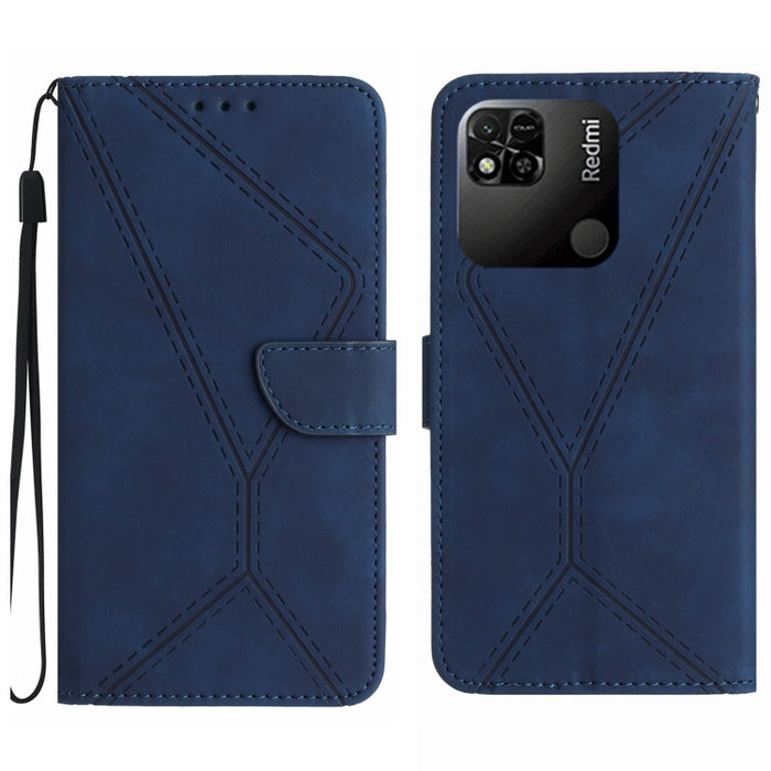 Funda de teléfono de cuero en relieve con costuras, For Redmi Note 11 4G Global, For Xiaomi POCO F4 5G, For Xiaomi Redmi 10A, For Xiaomi Redmi 10C