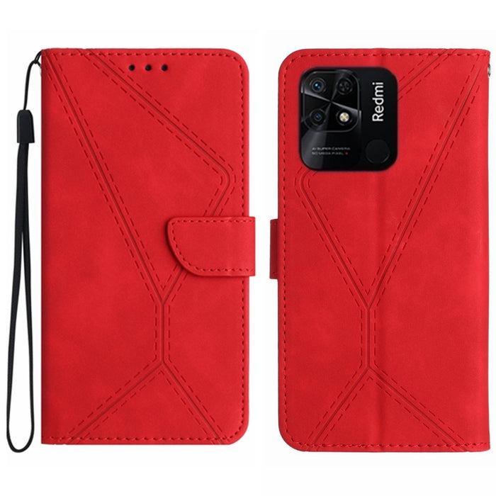 Funda de teléfono de cuero en relieve con costuras, For Redmi Note 11 4G Global, For Xiaomi POCO F4 5G, For Xiaomi Redmi 10A, For Xiaomi Redmi 10C