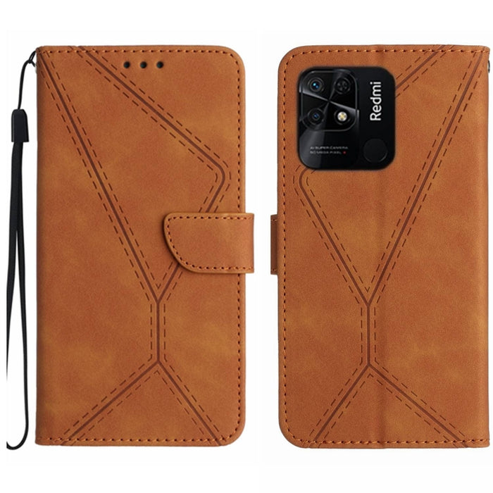 Funda de teléfono de cuero en relieve con costuras, For Redmi Note 11 4G Global, For Xiaomi POCO F4 5G, For Xiaomi Redmi 10A, For Xiaomi Redmi 10C