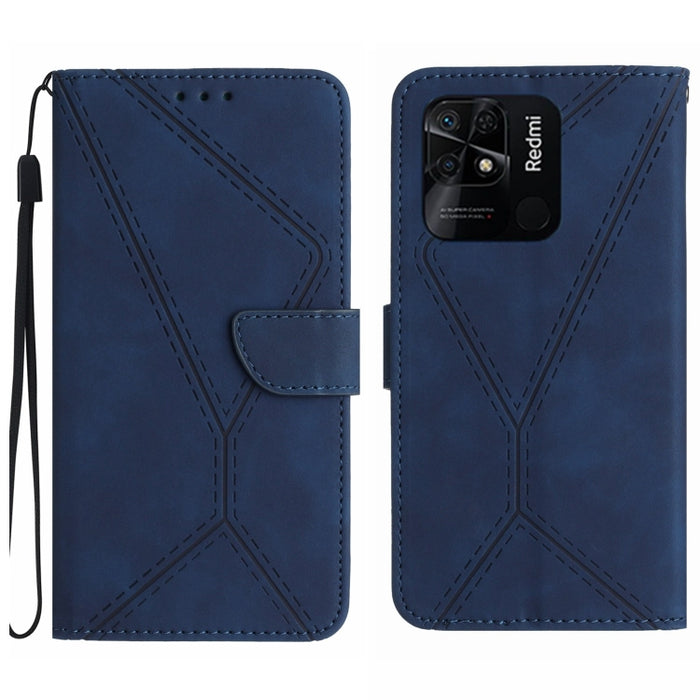 Funda de teléfono de cuero en relieve con costuras, For Redmi Note 11 4G Global, For Xiaomi POCO F4 5G, For Xiaomi Redmi 10A, For Xiaomi Redmi 10C