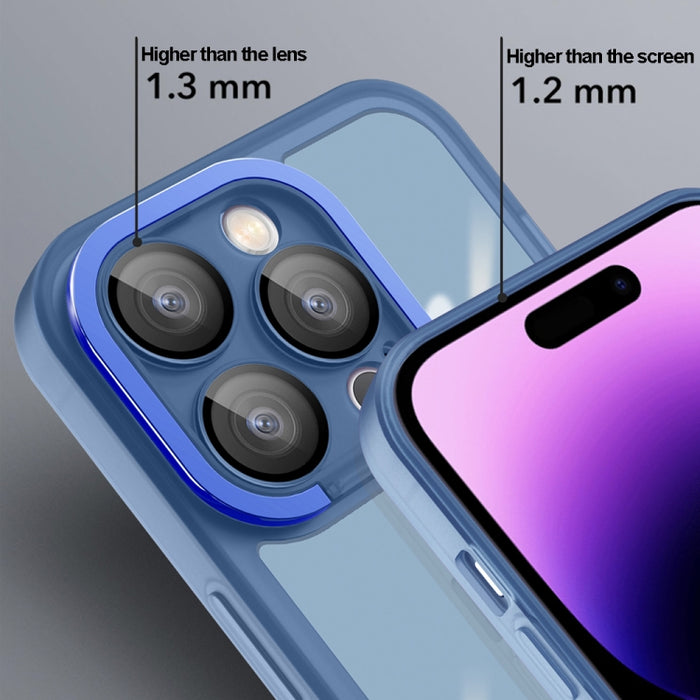 Estuche para teléfono MagSafe transparente mate con soporte de lente invisible