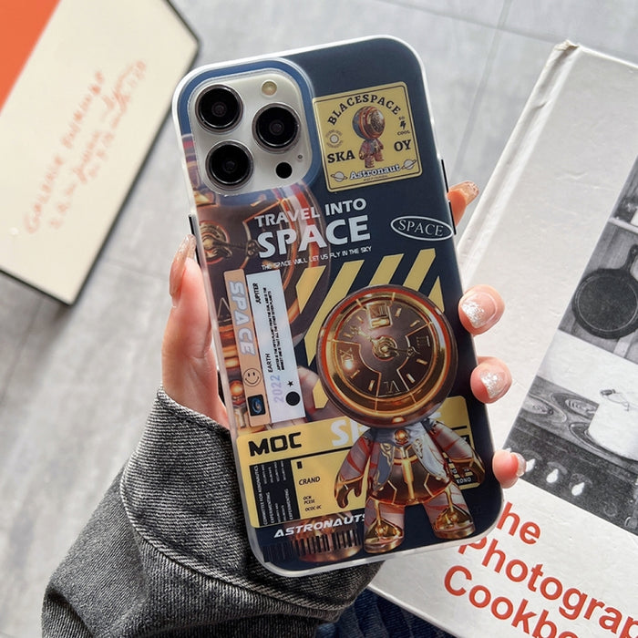 Estuche para teléfono esmerilado de astronauta IMD de doble cara