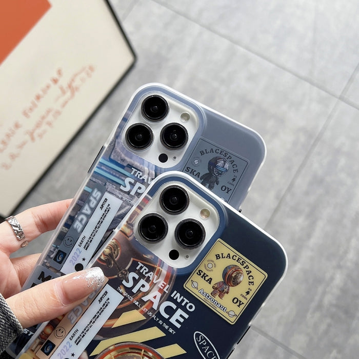 Estuche para teléfono esmerilado de astronauta IMD de doble cara