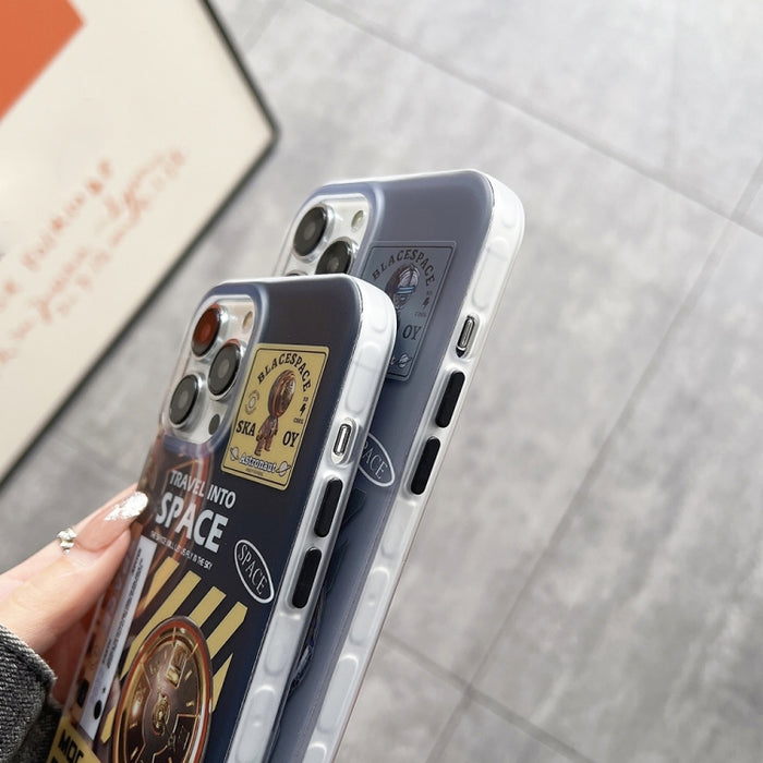 Estuche para teléfono esmerilado de astronauta IMD de doble cara
