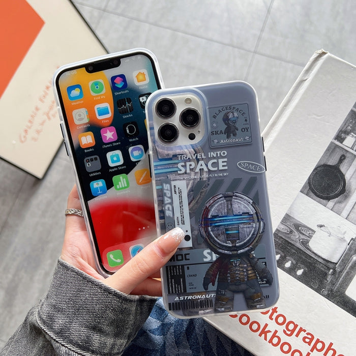 Estuche para teléfono esmerilado de astronauta IMD de doble cara