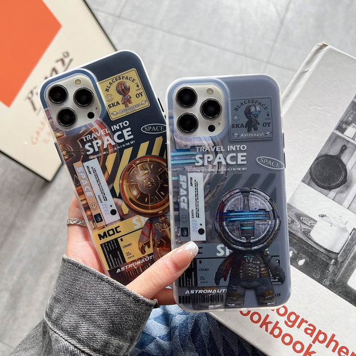 Estuche para teléfono esmerilado de astronauta IMD de doble cara