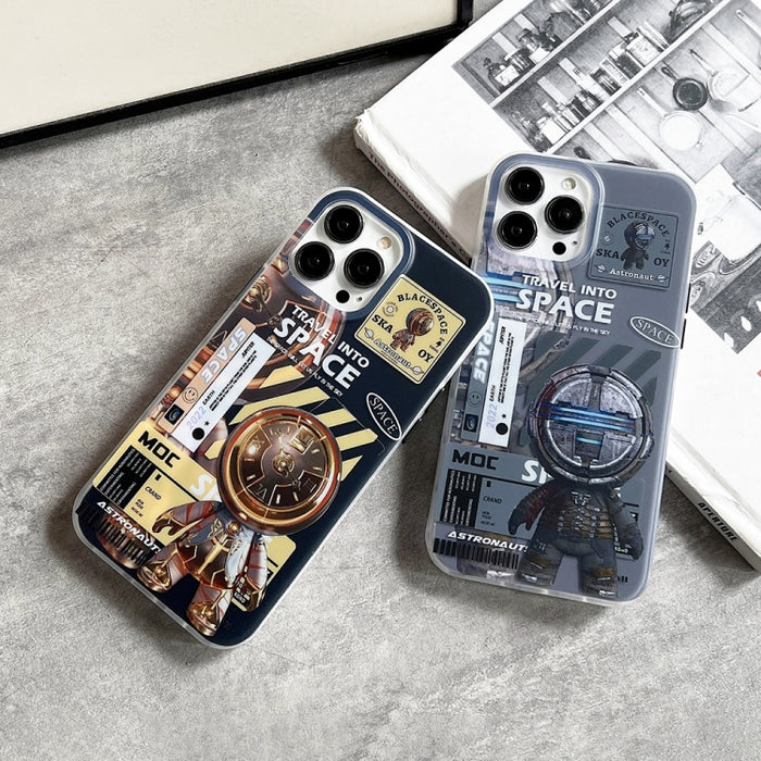 Estuche para teléfono esmerilado de astronauta IMD de doble cara