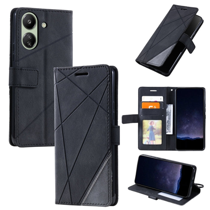 Estuche para teléfono de cuero con tapa horizontal empalmado con sensación de piel, For Xiaomi Redmi A3, For Xiaomi Redmi Note 13 Pro 4G, For Xiaomi Redmi Note 13 4G, For Xiaomi Redmi K70E, For Xiaomi 14 Ultra, For Xiaomi 14 Pro, For Xiaomi 14         ...