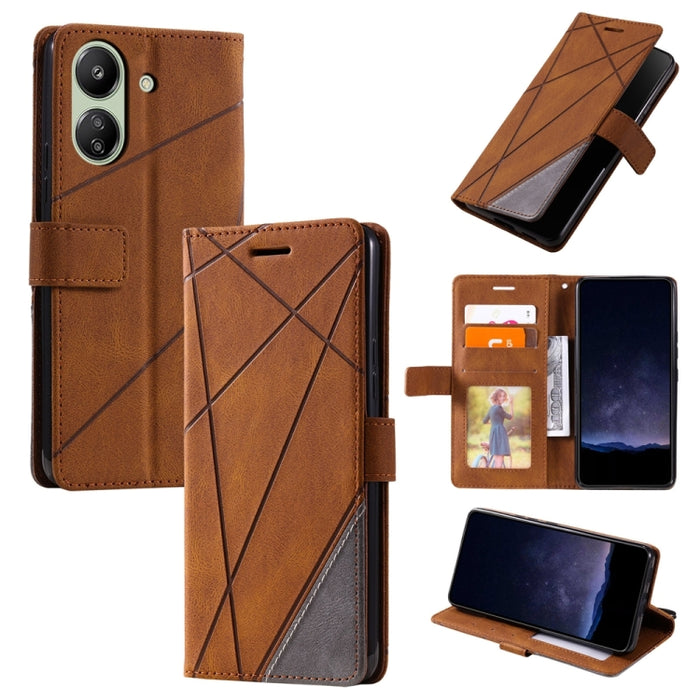 Estuche para teléfono de cuero con tapa horizontal empalmado con sensación de piel, For Xiaomi Redmi A3, For Xiaomi Redmi Note 13 Pro 4G, For Xiaomi Redmi Note 13 4G, For Xiaomi Redmi K70E, For Xiaomi 14 Ultra, For Xiaomi 14 Pro, For Xiaomi 14         ...
