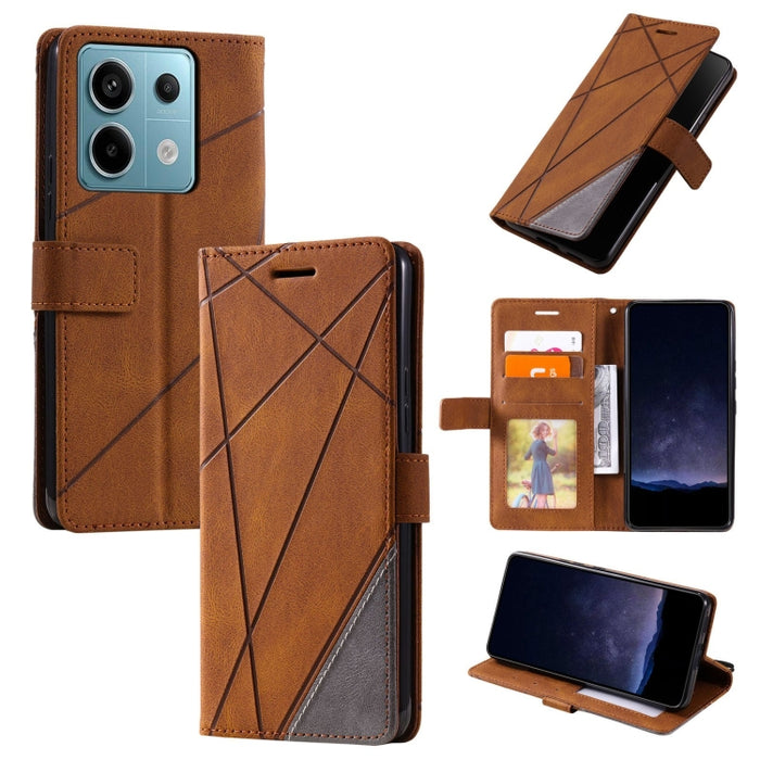 Estuche para teléfono de cuero con tapa horizontal empalmado con sensación de piel, For Xiaomi Redmi A3, For Xiaomi Redmi Note 13 Pro 4G, For Xiaomi Redmi Note 13 4G, For Xiaomi Redmi K70E, For Xiaomi 14 Ultra, For Xiaomi 14 Pro, For Xiaomi 14         ...