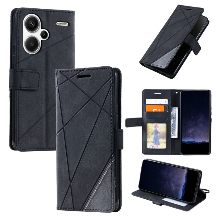 Estuche para teléfono de cuero con tapa horizontal empalmado con sensación de piel, For Xiaomi Redmi A3, For Xiaomi Redmi Note 13 Pro 4G, For Xiaomi Redmi Note 13 4G, For Xiaomi Redmi K70E, For Xiaomi 14 Ultra, For Xiaomi 14 Pro, For Xiaomi 14         ...