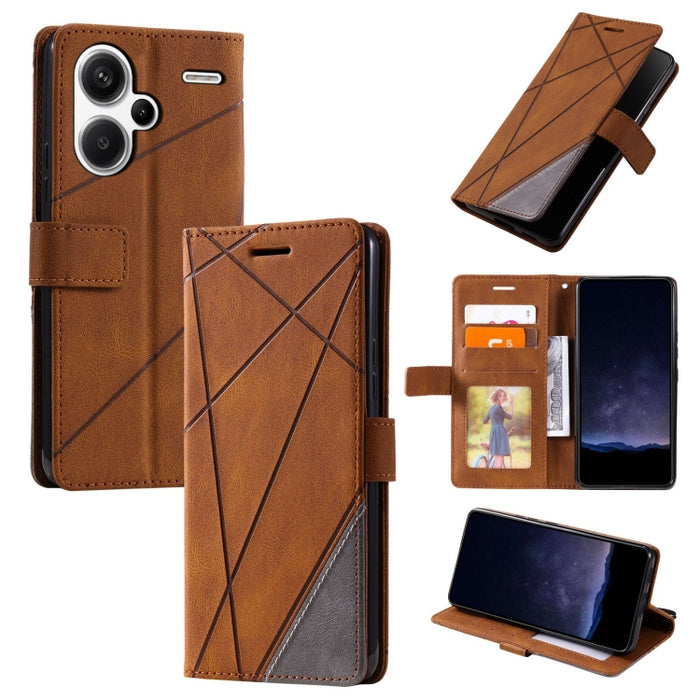 Estuche para teléfono de cuero con tapa horizontal empalmado con sensación de piel, For Xiaomi Redmi A3, For Xiaomi Redmi Note 13 Pro 4G, For Xiaomi Redmi Note 13 4G, For Xiaomi Redmi K70E, For Xiaomi 14 Ultra, For Xiaomi 14 Pro, For Xiaomi 14         ...