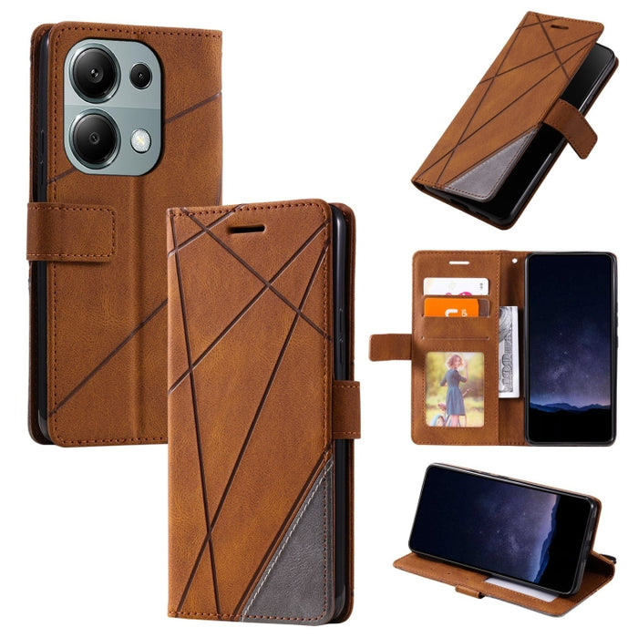 Estuche para teléfono de cuero con tapa horizontal empalmado con sensación de piel, For Xiaomi Redmi A3, For Xiaomi Redmi Note 13 Pro 4G, For Xiaomi Redmi Note 13 4G, For Xiaomi Redmi K70E, For Xiaomi 14 Ultra, For Xiaomi 14 Pro, For Xiaomi 14         ...