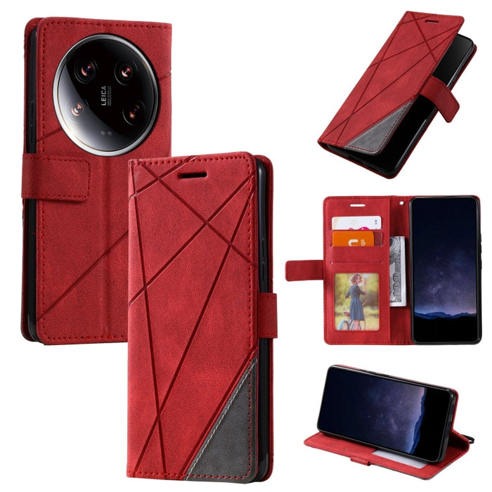 Estuche para teléfono de cuero con tapa horizontal empalmado con sensación de piel, For Xiaomi Redmi A3, For Xiaomi Redmi Note 13 Pro 4G, For Xiaomi Redmi Note 13 4G, For Xiaomi Redmi K70E, For Xiaomi 14 Ultra, For Xiaomi 14 Pro, For Xiaomi 14         ...