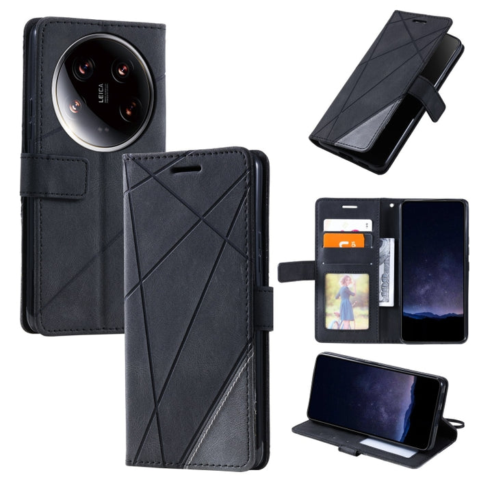 Estuche para teléfono de cuero con tapa horizontal empalmado con sensación de piel, For Xiaomi Redmi A3, For Xiaomi Redmi Note 13 Pro 4G, For Xiaomi Redmi Note 13 4G, For Xiaomi Redmi K70E, For Xiaomi 14 Ultra, For Xiaomi 14 Pro, For Xiaomi 14         ...