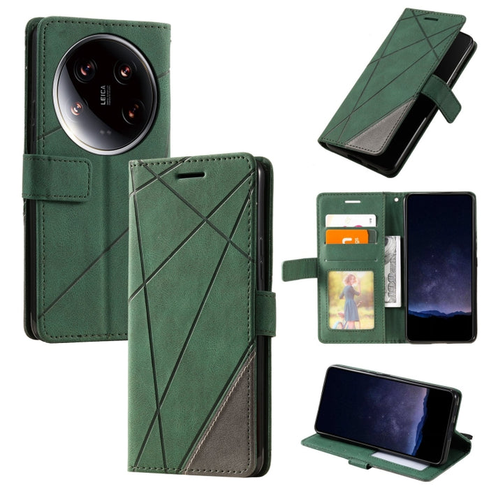 Estuche para teléfono de cuero con tapa horizontal empalmado con sensación de piel, For Xiaomi Redmi A3, For Xiaomi Redmi Note 13 Pro 4G, For Xiaomi Redmi Note 13 4G, For Xiaomi Redmi K70E, For Xiaomi 14 Ultra, For Xiaomi 14 Pro, For Xiaomi 14         ...
