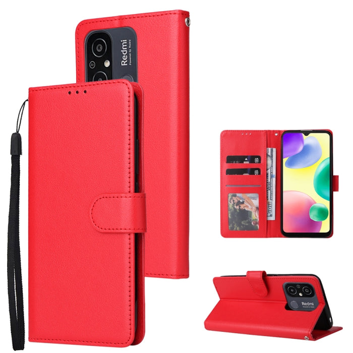 Estuche multifuncional de cuero para teléfono con 3 ranuras para tarjetas, For Xiaomi Redmi 11A 4G, For Xiaomi Redmi 12C