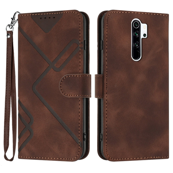 Estuche para teléfono de cuero con patrón de línea y sensación de piel, For Xiaomi Poco M5, For Xiaomi Poco M5s 4G Global, For Xiaomi Redmi Note 11 Pro 4G/5G Global, For Xiaomi Redmi Note 11SE 4G India, For Xiaomi Redmi 10 Power, For Xiaomi Redmi 10A 4...