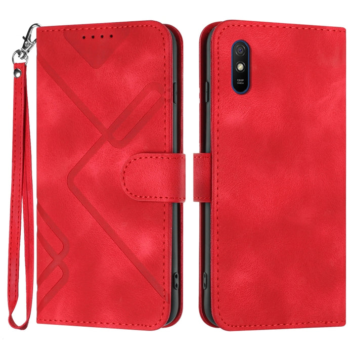 Estuche para teléfono de cuero con patrón de línea y sensación de piel, For Xiaomi Poco M5, For Xiaomi Poco M5s 4G Global, For Xiaomi Redmi Note 11 Pro 4G/5G Global, For Xiaomi Redmi Note 11SE 4G India, For Xiaomi Redmi 10 Power, For Xiaomi Redmi 10A 4...