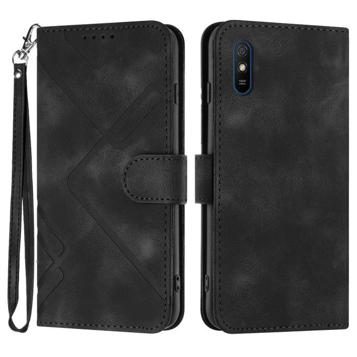 Estuche para teléfono de cuero con patrón de línea y sensación de piel, For Xiaomi Poco M5, For Xiaomi Poco M5s 4G Global, For Xiaomi Redmi Note 11 Pro 4G/5G Global, For Xiaomi Redmi Note 11SE 4G India, For Xiaomi Redmi 10 Power, For Xiaomi Redmi 10A 4...