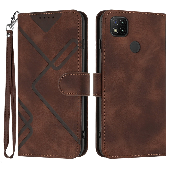 Estuche para teléfono de cuero con patrón de línea y sensación de piel, For Xiaomi Redmi Note 10S 4G Global, For Xiaomi Redmi Note 10 Pro Max, For Xiaomi Redmi Note 10 Pro 4G Global, For Xiaomi Redmi Note 10 4G Global, For Xiaomi Poco M3/Redmi 9T      ...