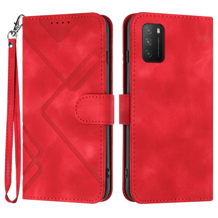 Estuche para teléfono de cuero con patrón de línea y sensación de piel, For Xiaomi Redmi Note 10S 4G Global, For Xiaomi Redmi Note 10 Pro Max, For Xiaomi Redmi Note 10 Pro 4G Global, For Xiaomi Redmi Note 10 4G Global, For Xiaomi Poco M3/Redmi 9T      ...
