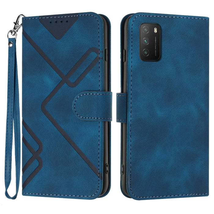 Estuche para teléfono de cuero con patrón de línea y sensación de piel, For Xiaomi Redmi Note 10S 4G Global, For Xiaomi Redmi Note 10 Pro Max, For Xiaomi Redmi Note 10 Pro 4G Global, For Xiaomi Redmi Note 10 4G Global, For Xiaomi Poco M3/Redmi 9T      ...