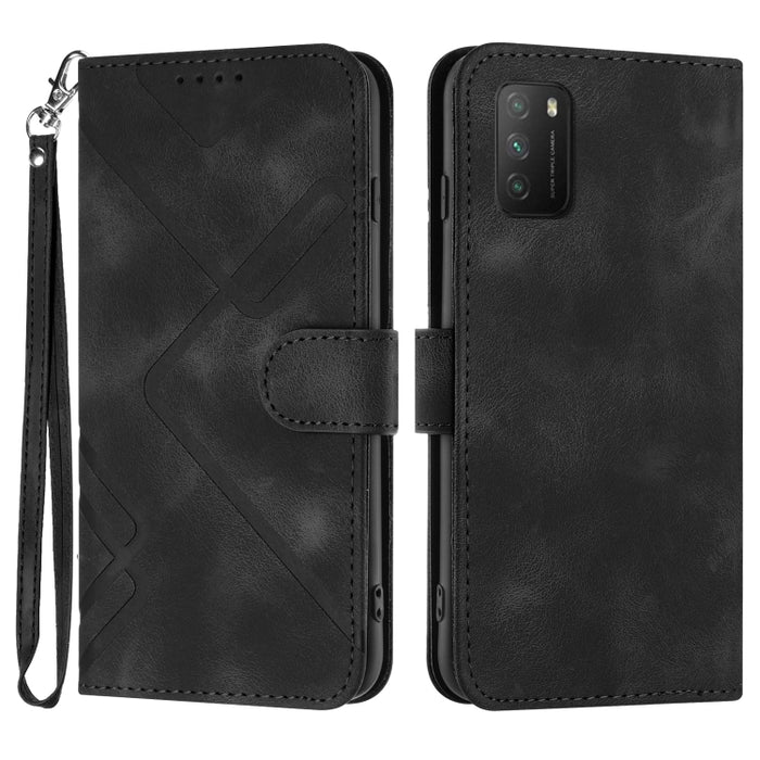 Estuche para teléfono de cuero con patrón de línea y sensación de piel, For Xiaomi Redmi Note 10S 4G Global, For Xiaomi Redmi Note 10 Pro Max, For Xiaomi Redmi Note 10 Pro 4G Global, For Xiaomi Redmi Note 10 4G Global, For Xiaomi Poco M3/Redmi 9T      ...