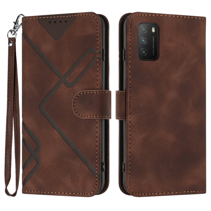 Estuche para teléfono de cuero con patrón de línea y sensación de piel, For Xiaomi Redmi Note 10S 4G Global, For Xiaomi Redmi Note 10 Pro Max, For Xiaomi Redmi Note 10 Pro 4G Global, For Xiaomi Redmi Note 10 4G Global, For Xiaomi Poco M3/Redmi 9T      ...