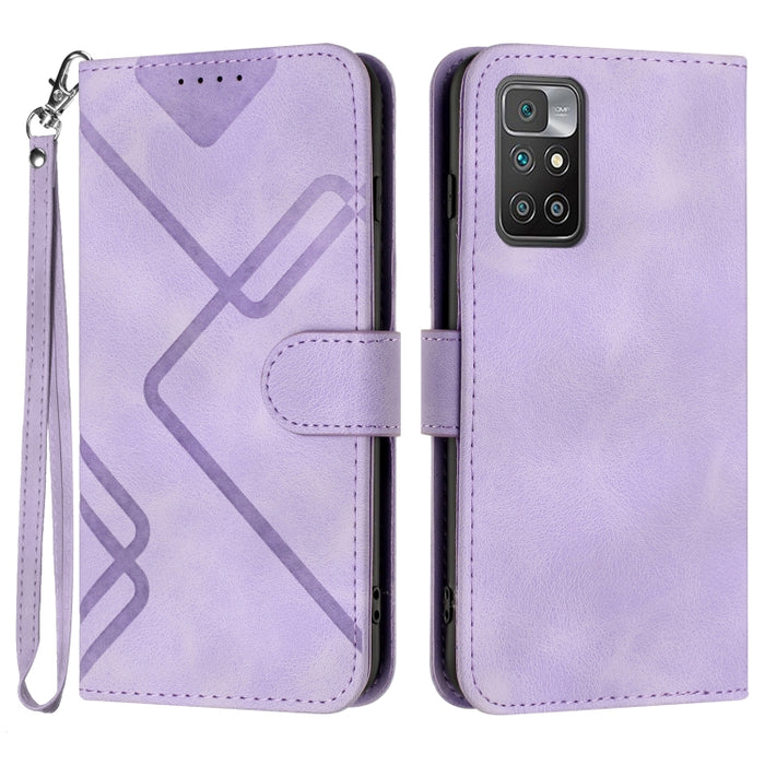Estuche para teléfono de cuero con patrón de línea y sensación de piel, For Xiaomi Poco M5, For Xiaomi Poco M5s 4G Global, For Xiaomi Redmi Note 11 Pro 4G/5G Global, For Xiaomi Redmi Note 11SE 4G India, For Xiaomi Redmi 10 Power, For Xiaomi Redmi 10A 4...