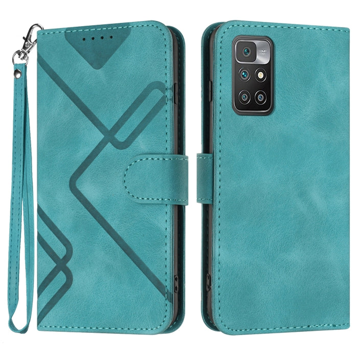 Estuche para teléfono de cuero con patrón de línea y sensación de piel, For Xiaomi Poco M5, For Xiaomi Poco M5s 4G Global, For Xiaomi Redmi Note 11 Pro 4G/5G Global, For Xiaomi Redmi Note 11SE 4G India, For Xiaomi Redmi 10 Power, For Xiaomi Redmi 10A 4...