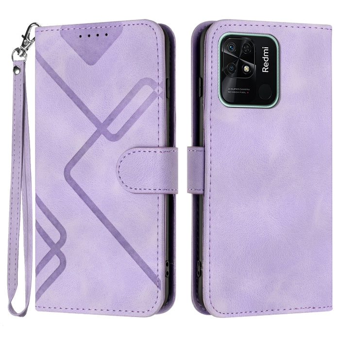 Estuche para teléfono de cuero con patrón de línea y sensación de piel, For Xiaomi Poco M5, For Xiaomi Poco M5s 4G Global, For Xiaomi Redmi Note 11 Pro 4G/5G Global, For Xiaomi Redmi Note 11SE 4G India, For Xiaomi Redmi 10 Power, For Xiaomi Redmi 10A 4...