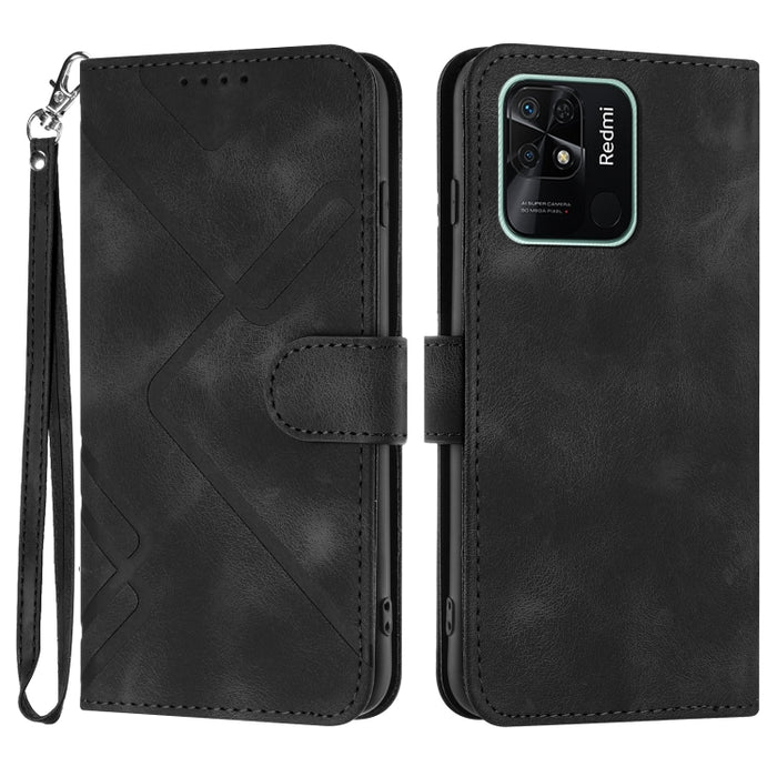 Estuche para teléfono de cuero con patrón de línea y sensación de piel, For Xiaomi Poco M5, For Xiaomi Poco M5s 4G Global, For Xiaomi Redmi Note 11 Pro 4G/5G Global, For Xiaomi Redmi Note 11SE 4G India, For Xiaomi Redmi 10 Power, For Xiaomi Redmi 10A 4...