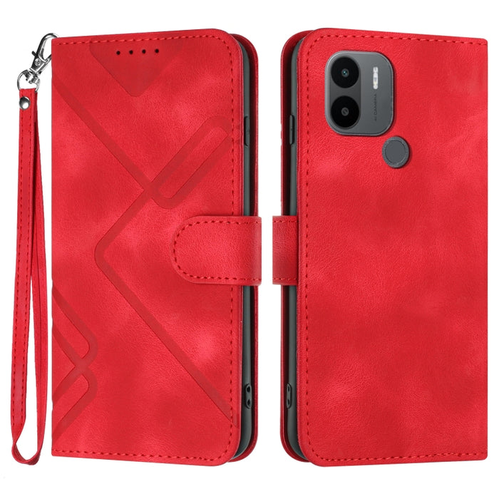 Estuche para teléfono de cuero con patrón de línea y sensación de piel, For Xiaomi Redmi Note 13 Pro 4G, For Xiaomi Redmi Note 13 4G, For Xiaomi Redmi 13C, For Xiaomi Redmi K70E, For Xiaomi 14 Pro, For Xiaomi 14, For Xiaomi Redmi K70                   ...