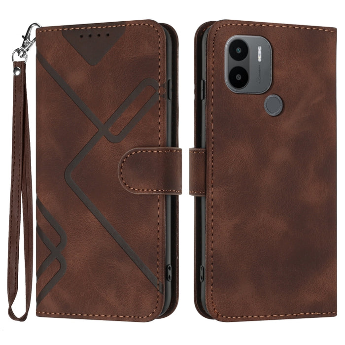 Estuche para teléfono de cuero con patrón de línea y sensación de piel, For Xiaomi Redmi Note 13 Pro 4G, For Xiaomi Redmi Note 13 4G, For Xiaomi Redmi 13C, For Xiaomi Redmi K70E, For Xiaomi 14 Pro, For Xiaomi 14, For Xiaomi Redmi K70                   ...