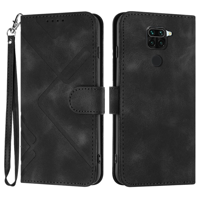 Estuche para teléfono de cuero con patrón de línea y sensación de piel, For Xiaomi Redmi Note 10S 4G Global, For Xiaomi Redmi Note 10 Pro Max, For Xiaomi Redmi Note 10 Pro 4G Global, For Xiaomi Redmi Note 10 4G Global, For Xiaomi Poco M3/Redmi 9T      ...