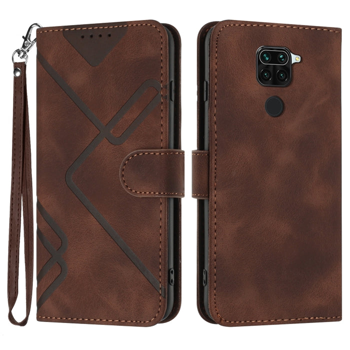 Estuche para teléfono de cuero con patrón de línea y sensación de piel, For Xiaomi Redmi Note 10S 4G Global, For Xiaomi Redmi Note 10 Pro Max, For Xiaomi Redmi Note 10 Pro 4G Global, For Xiaomi Redmi Note 10 4G Global, For Xiaomi Poco M3/Redmi 9T      ...