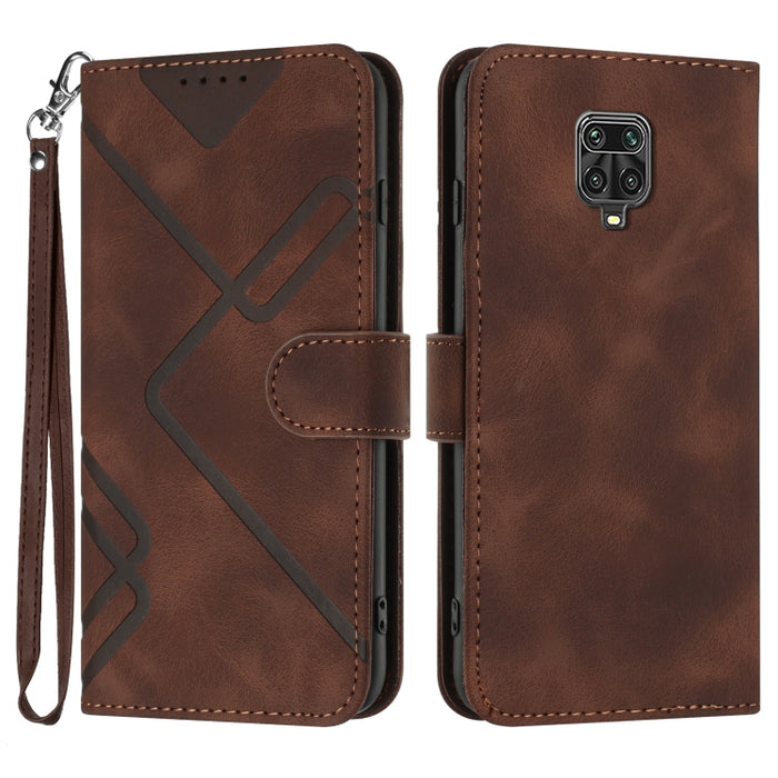 Estuche para teléfono de cuero con patrón de línea y sensación de piel, For Xiaomi Redmi Note 10S 4G Global, For Xiaomi Redmi Note 10 Pro Max, For Xiaomi Redmi Note 10 Pro 4G Global, For Xiaomi Redmi Note 10 4G Global, For Xiaomi Poco M3/Redmi 9T      ...