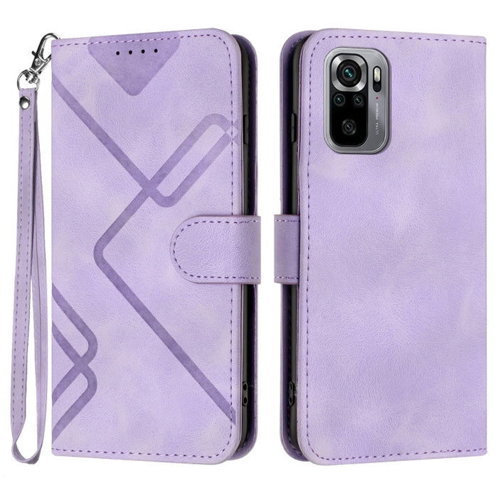 Estuche para teléfono de cuero con patrón de línea y sensación de piel, For Xiaomi Redmi Note 10S 4G Global, For Xiaomi Redmi Note 10 Pro Max, For Xiaomi Redmi Note 10 Pro 4G Global, For Xiaomi Redmi Note 10 4G Global, For Xiaomi Poco M3/Redmi 9T      ...