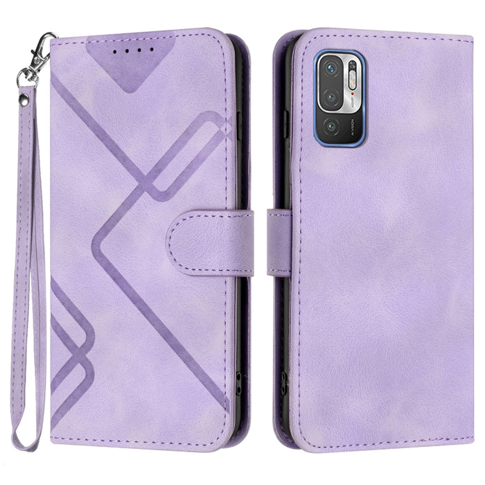 Estuche para teléfono de cuero con patrón de línea y sensación de piel, For Xiaomi Poco M5, For Xiaomi Poco M5s 4G Global, For Xiaomi Redmi Note 11 Pro 4G/5G Global, For Xiaomi Redmi Note 11SE 4G India, For Xiaomi Redmi 10 Power, For Xiaomi Redmi 10A 4...