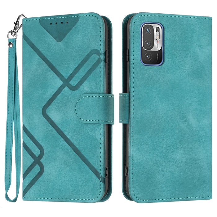 Estuche para teléfono de cuero con patrón de línea y sensación de piel, For Xiaomi Poco M5, For Xiaomi Poco M5s 4G Global, For Xiaomi Redmi Note 11 Pro 4G/5G Global, For Xiaomi Redmi Note 11SE 4G India, For Xiaomi Redmi 10 Power, For Xiaomi Redmi 10A 4...