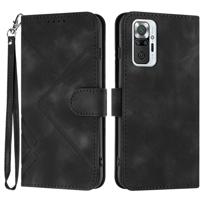 Estuche para teléfono de cuero con patrón de línea y sensación de piel, For Xiaomi Redmi Note 10S 4G Global, For Xiaomi Redmi Note 10 Pro Max, For Xiaomi Redmi Note 10 Pro 4G Global, For Xiaomi Redmi Note 10 4G Global, For Xiaomi Poco M3/Redmi 9T      ...