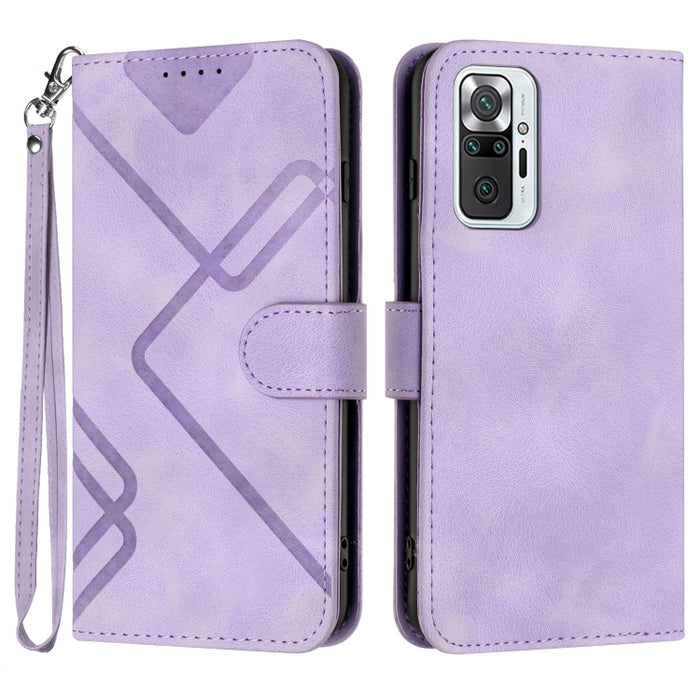 Estuche para teléfono de cuero con patrón de línea y sensación de piel, For Xiaomi Redmi Note 10S 4G Global, For Xiaomi Redmi Note 10 Pro Max, For Xiaomi Redmi Note 10 Pro 4G Global, For Xiaomi Redmi Note 10 4G Global, For Xiaomi Poco M3/Redmi 9T      ...