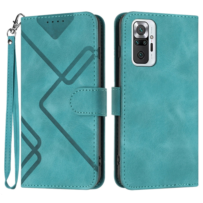 Estuche para teléfono de cuero con patrón de línea y sensación de piel, For Xiaomi Redmi Note 10S 4G Global, For Xiaomi Redmi Note 10 Pro Max, For Xiaomi Redmi Note 10 Pro 4G Global, For Xiaomi Redmi Note 10 4G Global, For Xiaomi Poco M3/Redmi 9T      ...