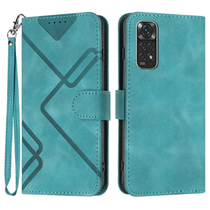 Estuche para teléfono de cuero con patrón de línea y sensación de piel, For Xiaomi Poco M5, For Xiaomi Poco M5s 4G Global, For Xiaomi Redmi Note 11 Pro 4G/5G Global, For Xiaomi Redmi Note 11SE 4G India, For Xiaomi Redmi 10 Power, For Xiaomi Redmi 10A 4...
