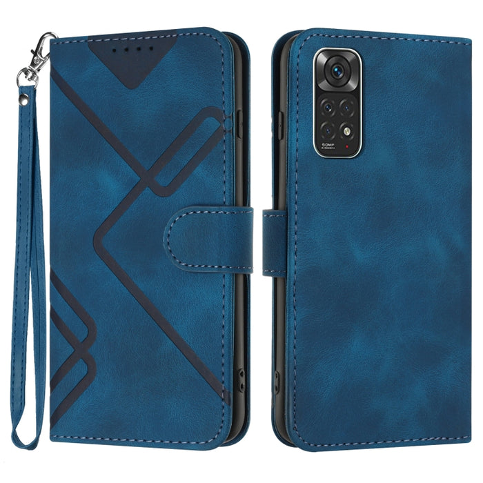 Estuche para teléfono de cuero con patrón de línea y sensación de piel, For Xiaomi Poco M5, For Xiaomi Poco M5s 4G Global, For Xiaomi Redmi Note 11 Pro 4G/5G Global, For Xiaomi Redmi Note 11SE 4G India, For Xiaomi Redmi 10 Power, For Xiaomi Redmi 10A 4...