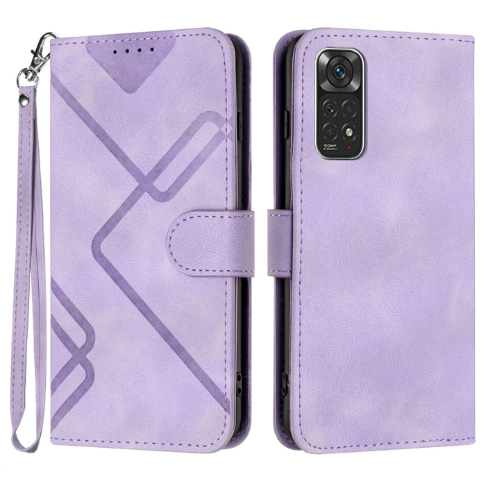 Estuche para teléfono de cuero con patrón de línea y sensación de piel, For Xiaomi Poco M5, For Xiaomi Poco M5s 4G Global, For Xiaomi Redmi Note 11 Pro 4G/5G Global, For Xiaomi Redmi Note 11SE 4G India, For Xiaomi Redmi 10 Power, For Xiaomi Redmi 10A 4...